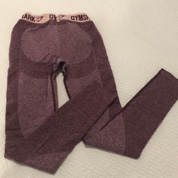 Gymshark Flex Leggings - Dark Ruby Marl/Blush Nude - Picture 5 of 5